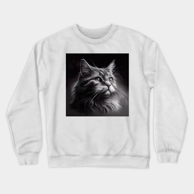 Cat Artwork Crewneck Sweatshirt by Flowers Art by PhotoCreationXP